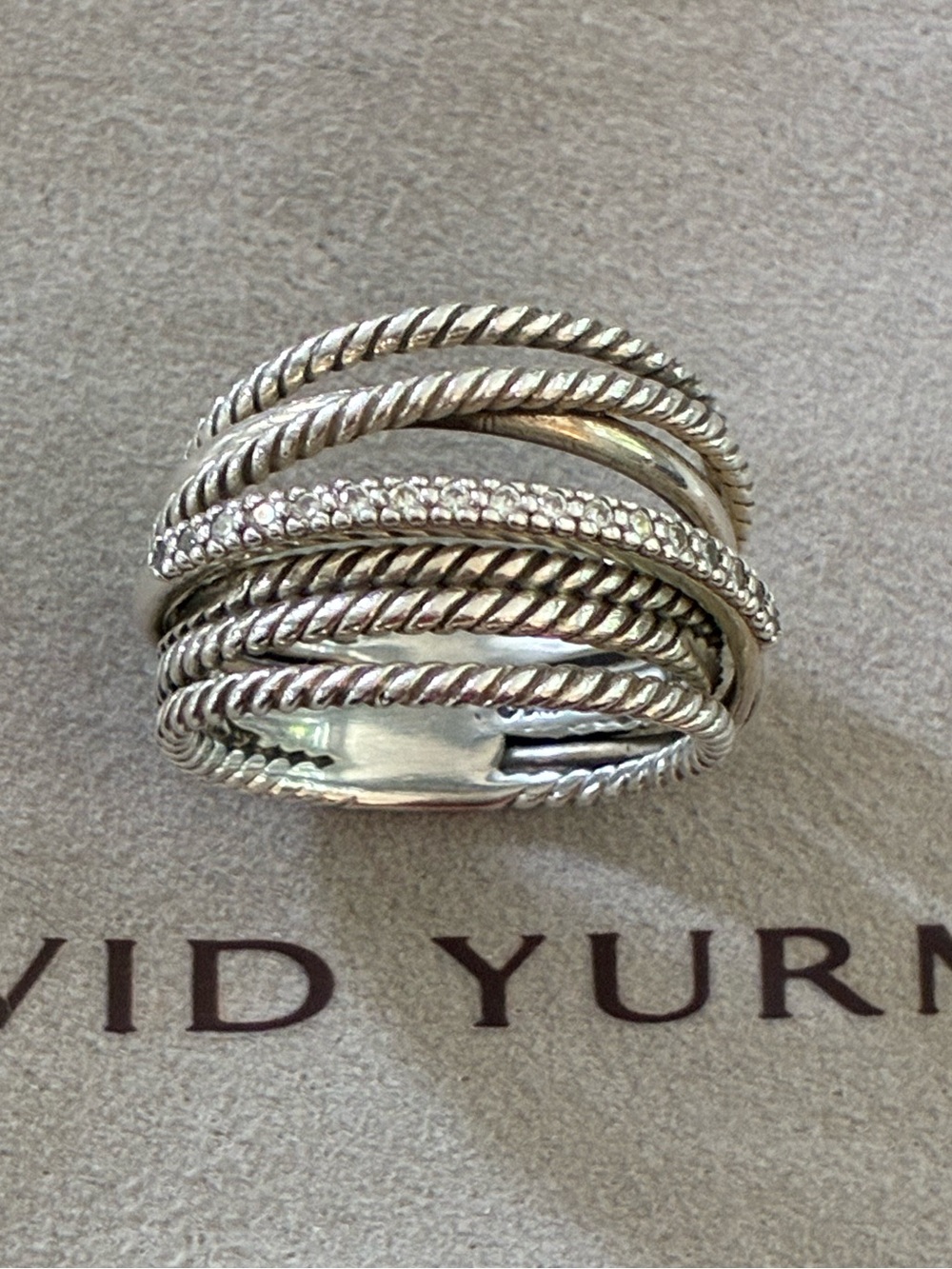 Authentic David Yurman Crossover Diamond Ring